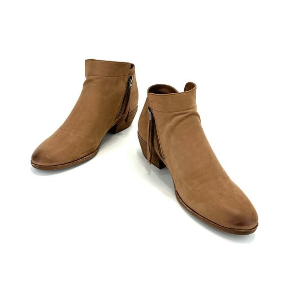 Sam Edelman Packer Women Tan Ankle Boot Sz 8 Soft Leather Low Cuban Heel Bootie - Picture 14 of 16